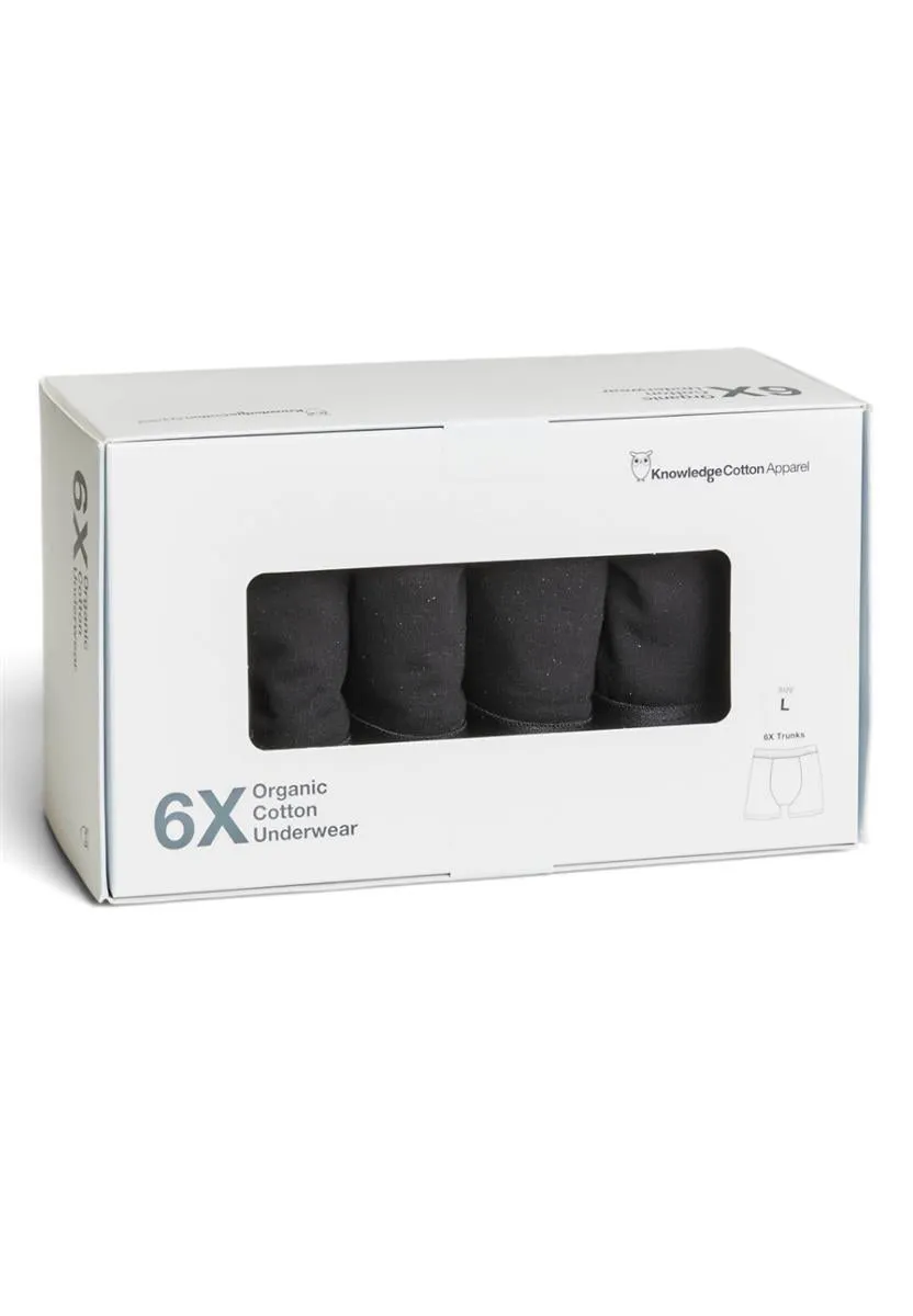 Knowledge Cotton 6 Pack Boxer Briefs schwarz Bio-Baumwolle S-XXL