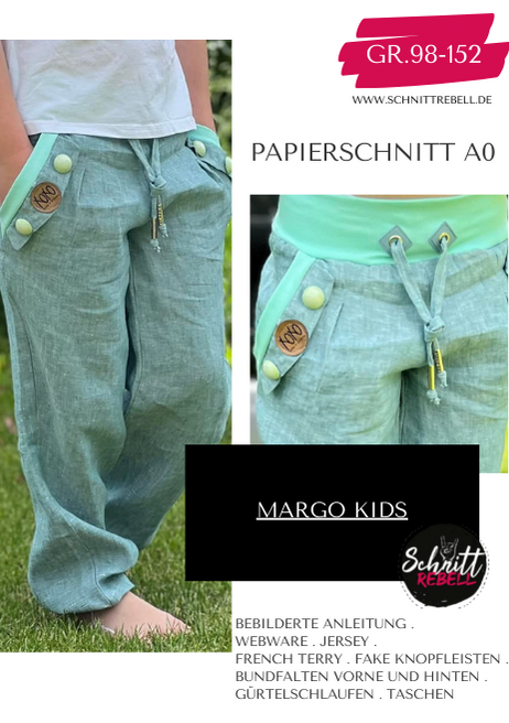 Schnittrebell Margo Kids Hose Papierschnitt Gr.98-152