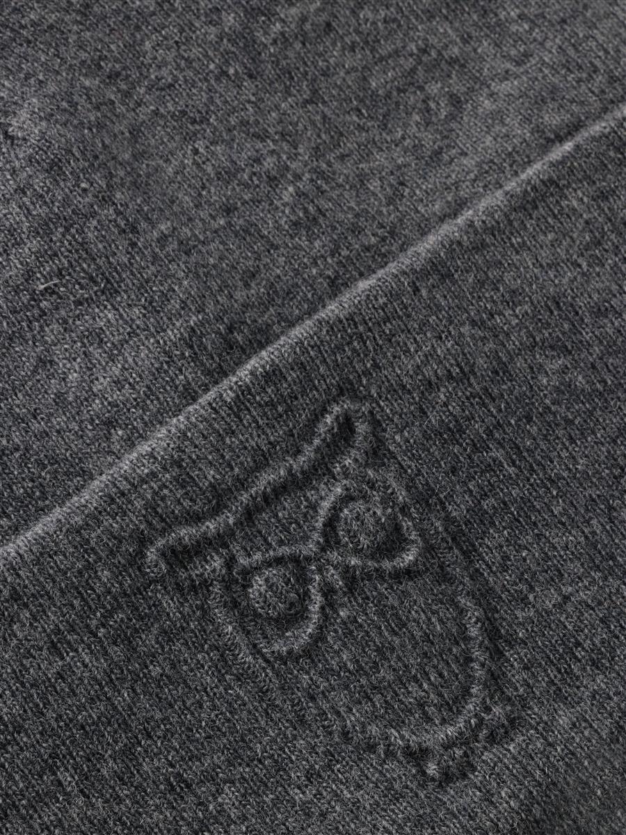 marlowe nature Lambswool Logo Embossed Beanie Mütze black jet Wolle