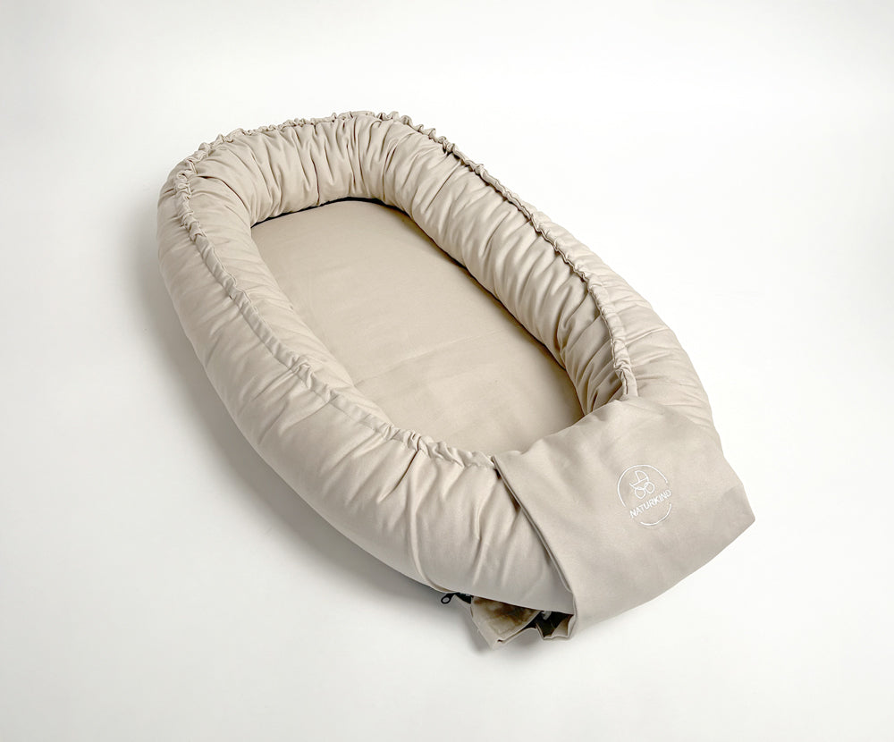 Naturkind Babynestchen Babynest hellgrau Bio-Baumwolle Set
