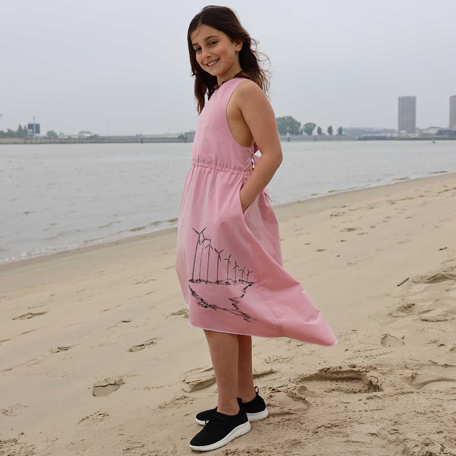 Infantium Victoria Pink Dress Kleid Rosa Handbemalt Bio