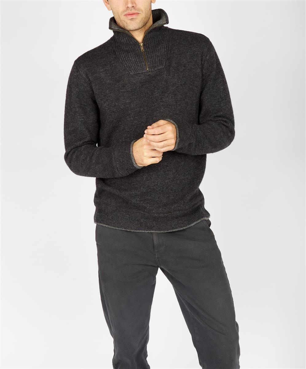 marlowe nature Half Zip Sweater Troyer Wolle duck green