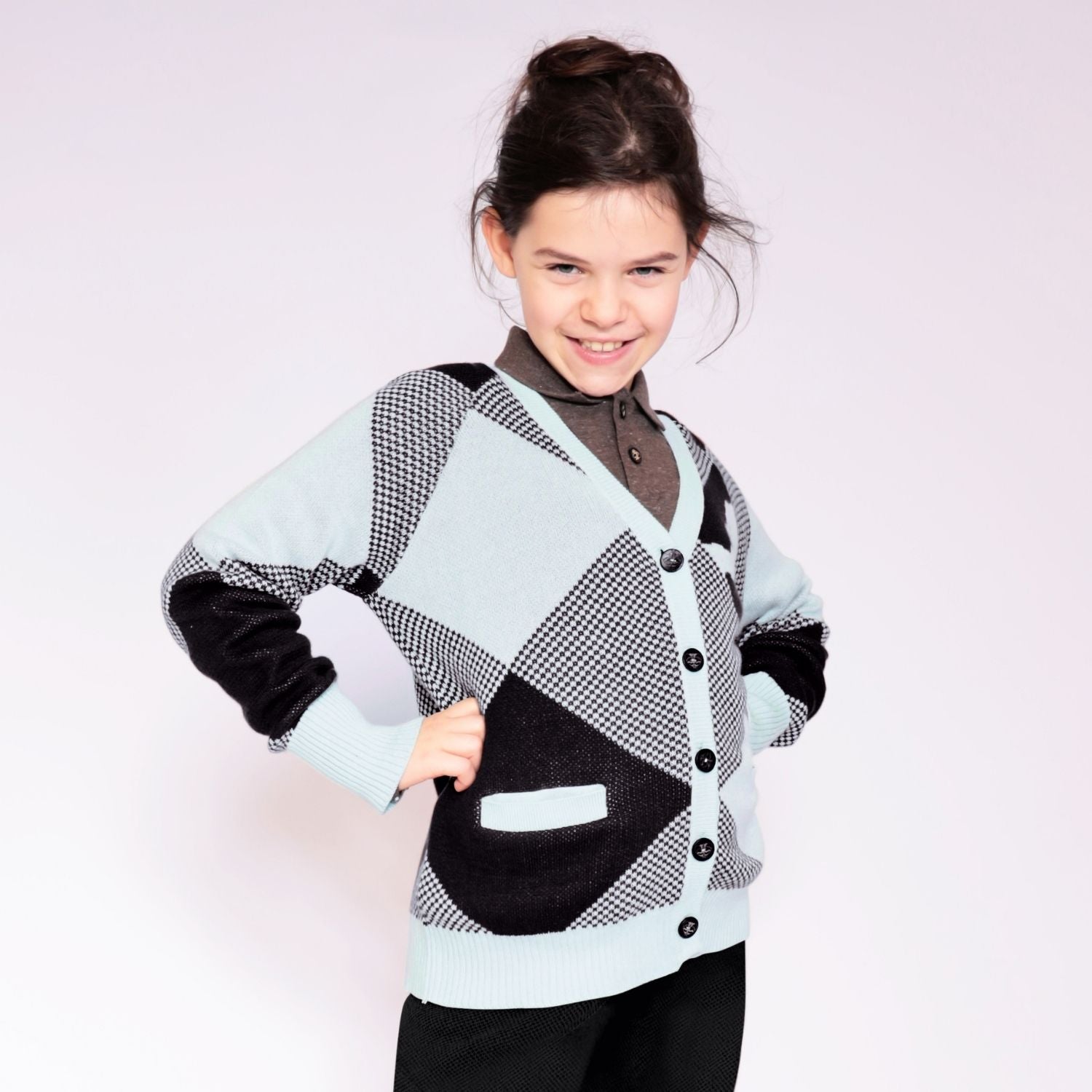 Infantium Victoria Cardigan Hellblau Strickjacke 128 Bio-Baumwolle