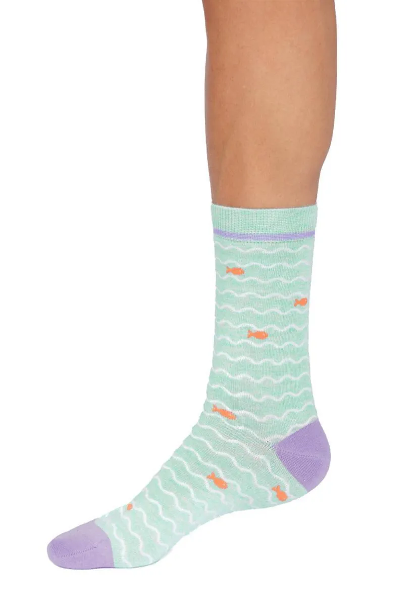 marlowe nature Wavy Fish Stripe Bambussocken mint green 37-41