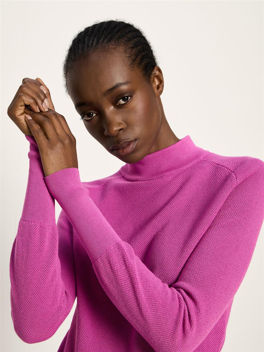 LANIUS Rollkragenpullover pink 40 Bio-Baumwolle Pullover