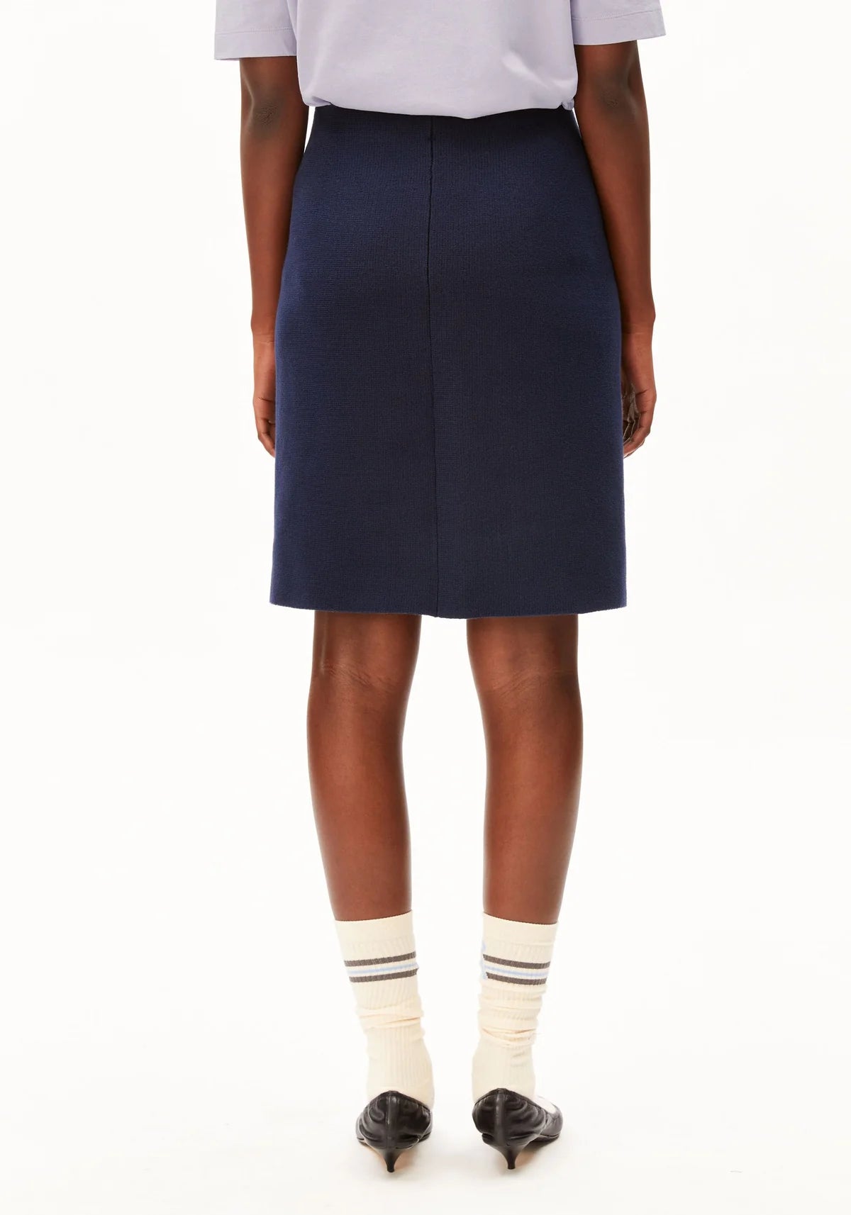 marlowe nature Compact Knit Skirt Rock tinted navy Bio-Baumwolle