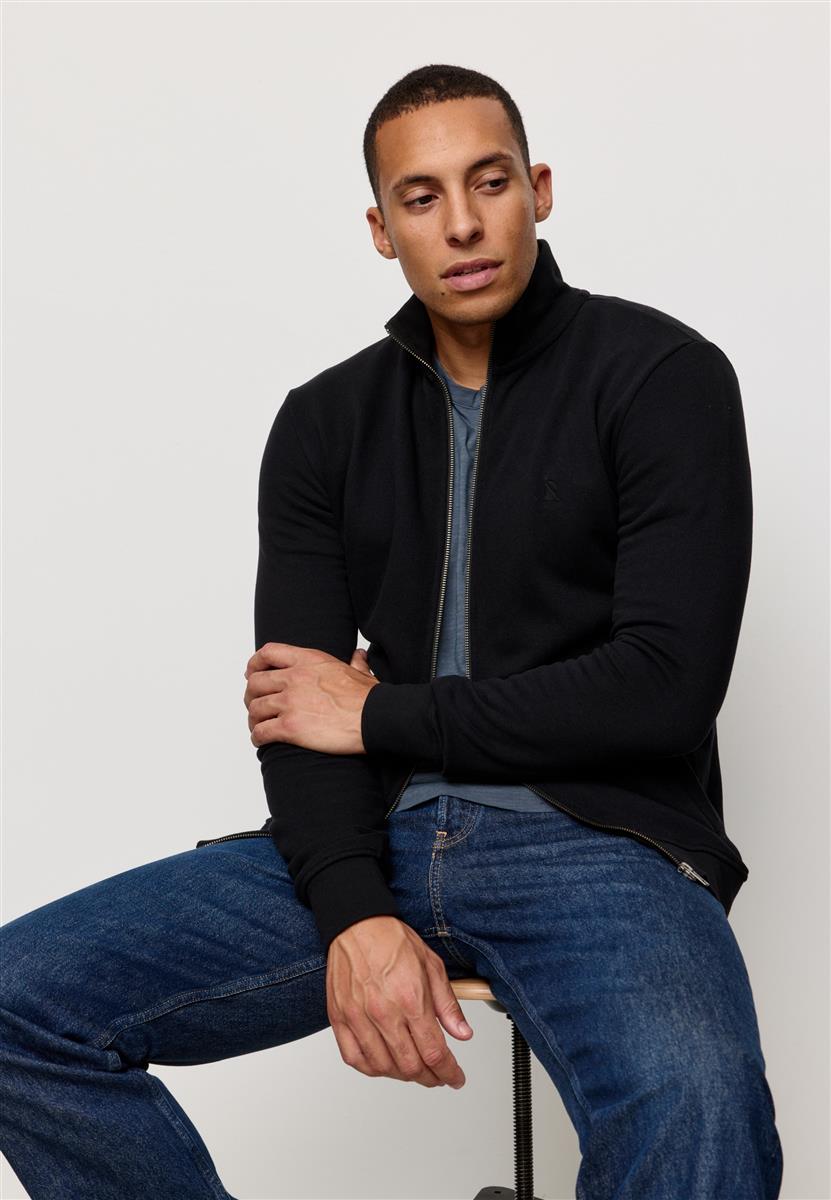 Marlowe Nature Zipper Jacket Camphor Jacke black Bio-Baumwolle