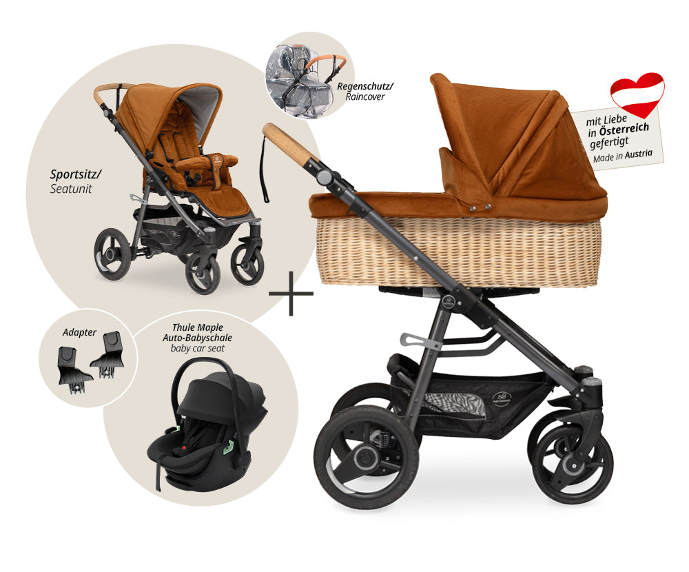 Naturkind Lux Evo 3in1 Kinderwagen mit Babykorb