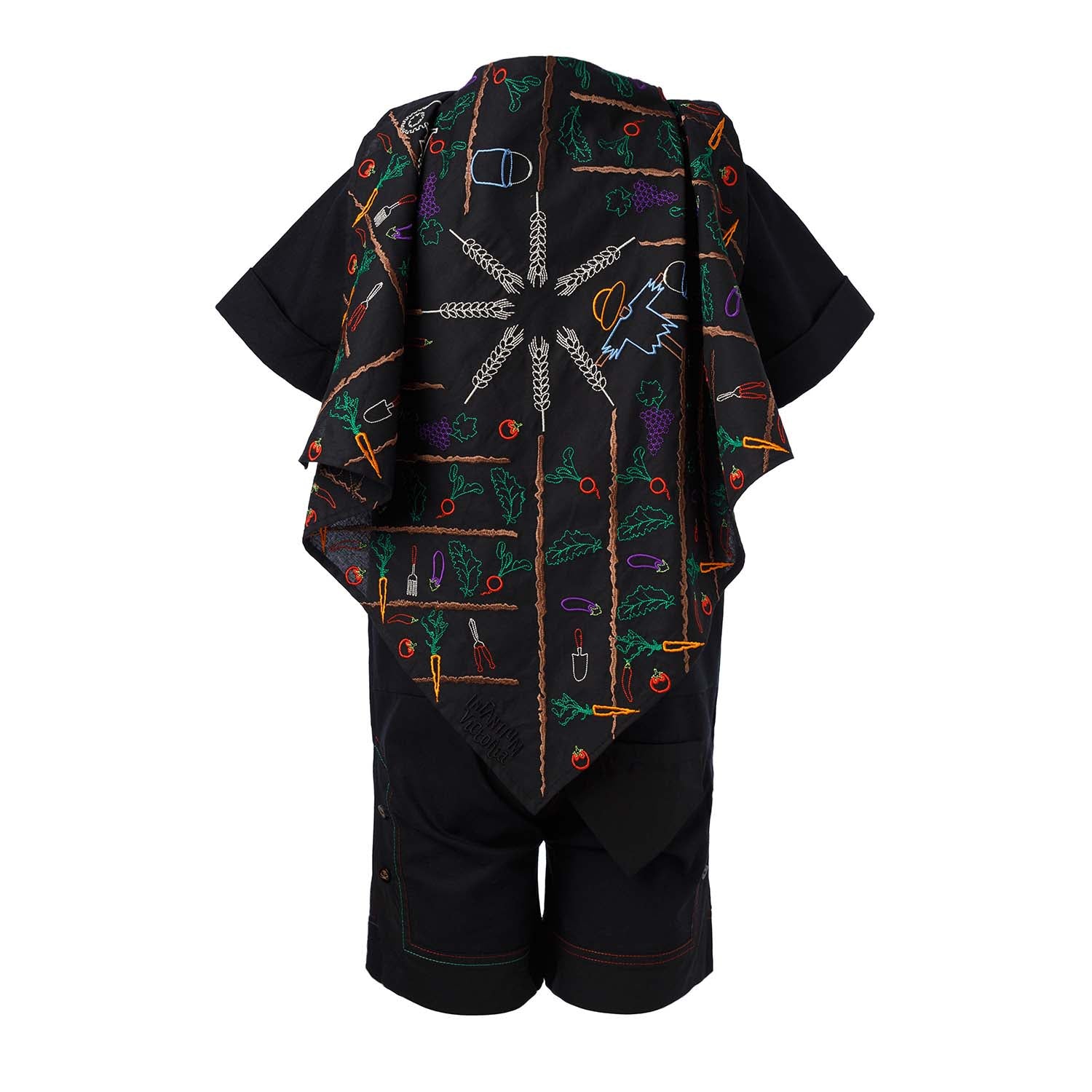 Infantium Victoria Playsuit Overall Schwarz mit Cape Baumwolle