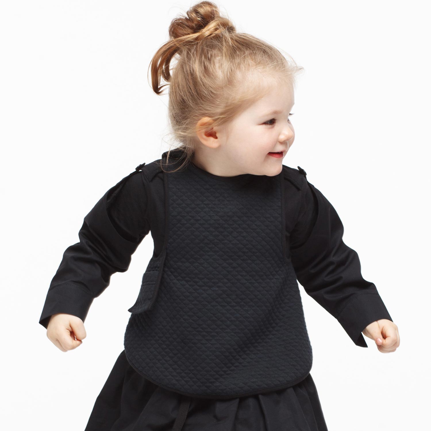 Infantium Victoria Baby Bib Vest Latz Schwarz Baumwolle