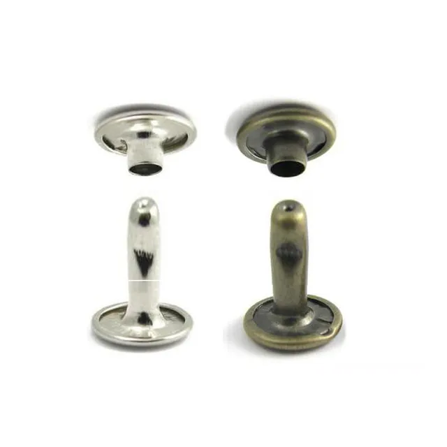 Kam Snaps Rivets Hohlnieten Silber 6mm Extra Lang 50 Sets