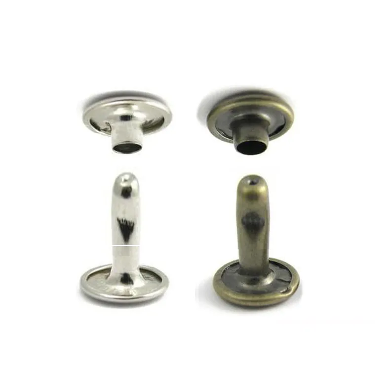 Kam Snaps Rivets Hohlnieten Silber 6mm Extra Lang 50 Sets