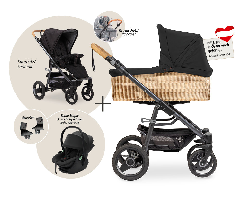 Naturkind Lux Evo 3in1 Kinderwagen mit Babykorb