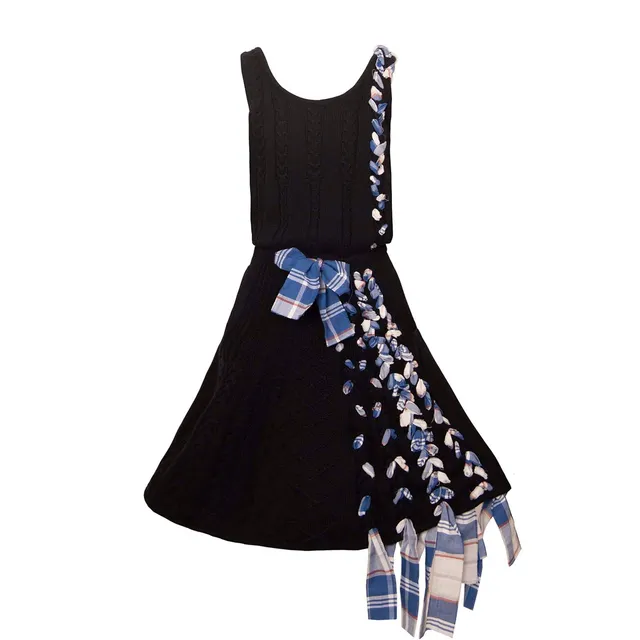 Infantium Victoria Zopfstrickkleid Mädchenkleid Schwarz 116