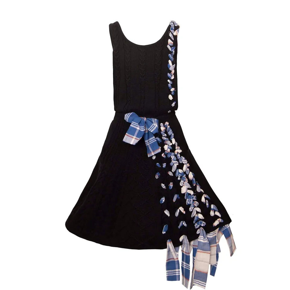 Infantium Victoria Zopfstrickkleid Mädchenkleid Schwarz 116