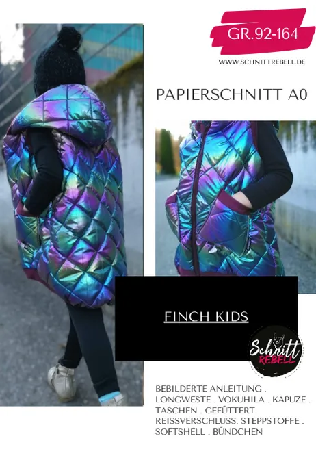 Schnittrebell Finch Kids Weste Schnittmuster 92-164