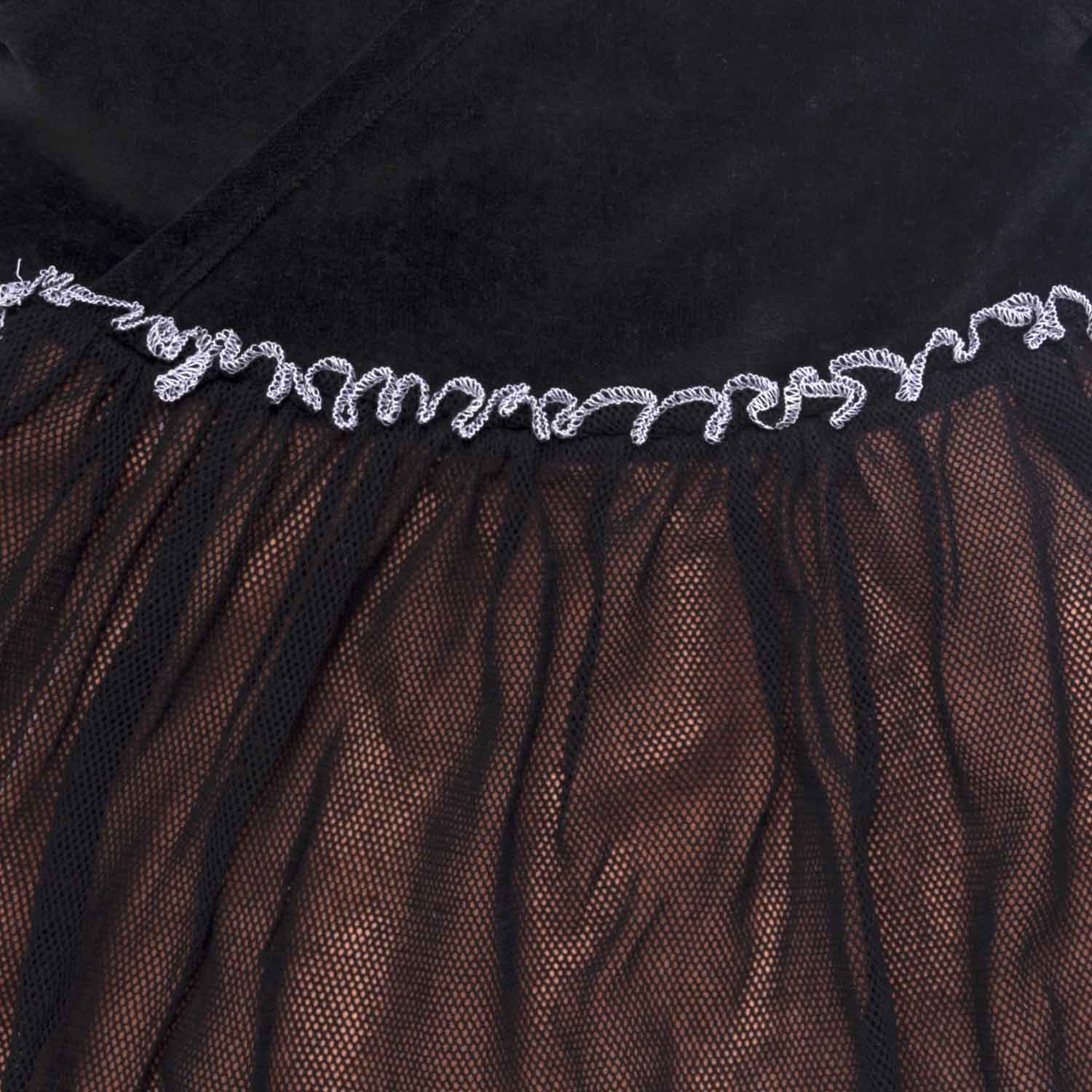 Infantium Victoria Samt Kleid schwarz 80 mit Tüll Baumwolle