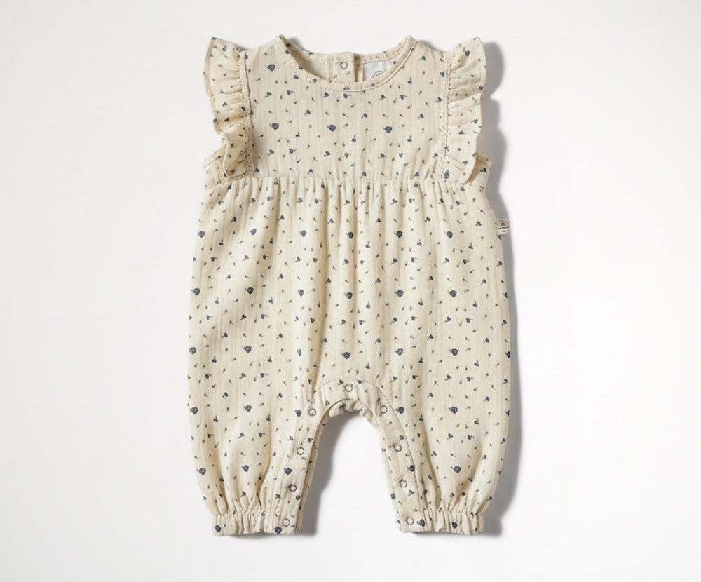 Naturkind Musselin Jumpsuit GOTS Babyoverall Navy 62/68