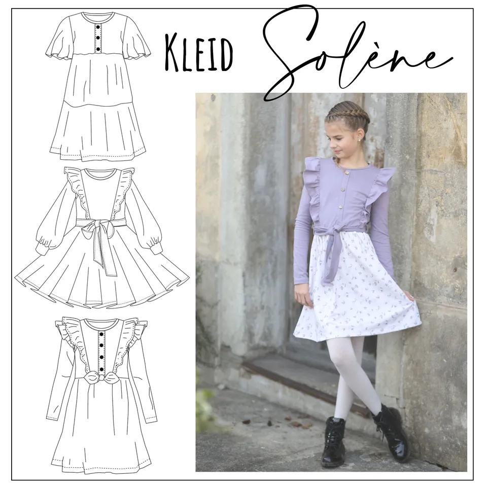 Moeve Design Solène Kleid Schnittmuster Kinder 86-164 Jersey