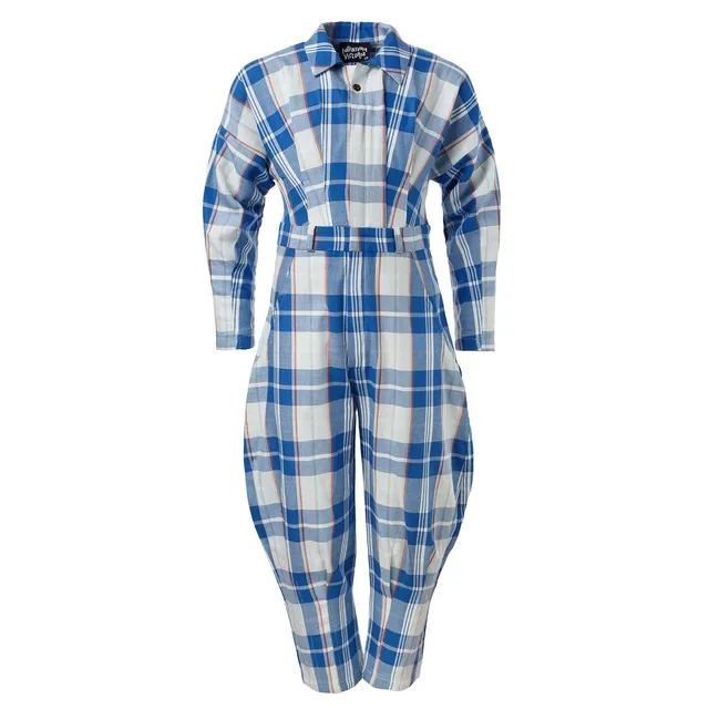 Infantium Victoria Blue Tartan Boiler Suit Overall 68