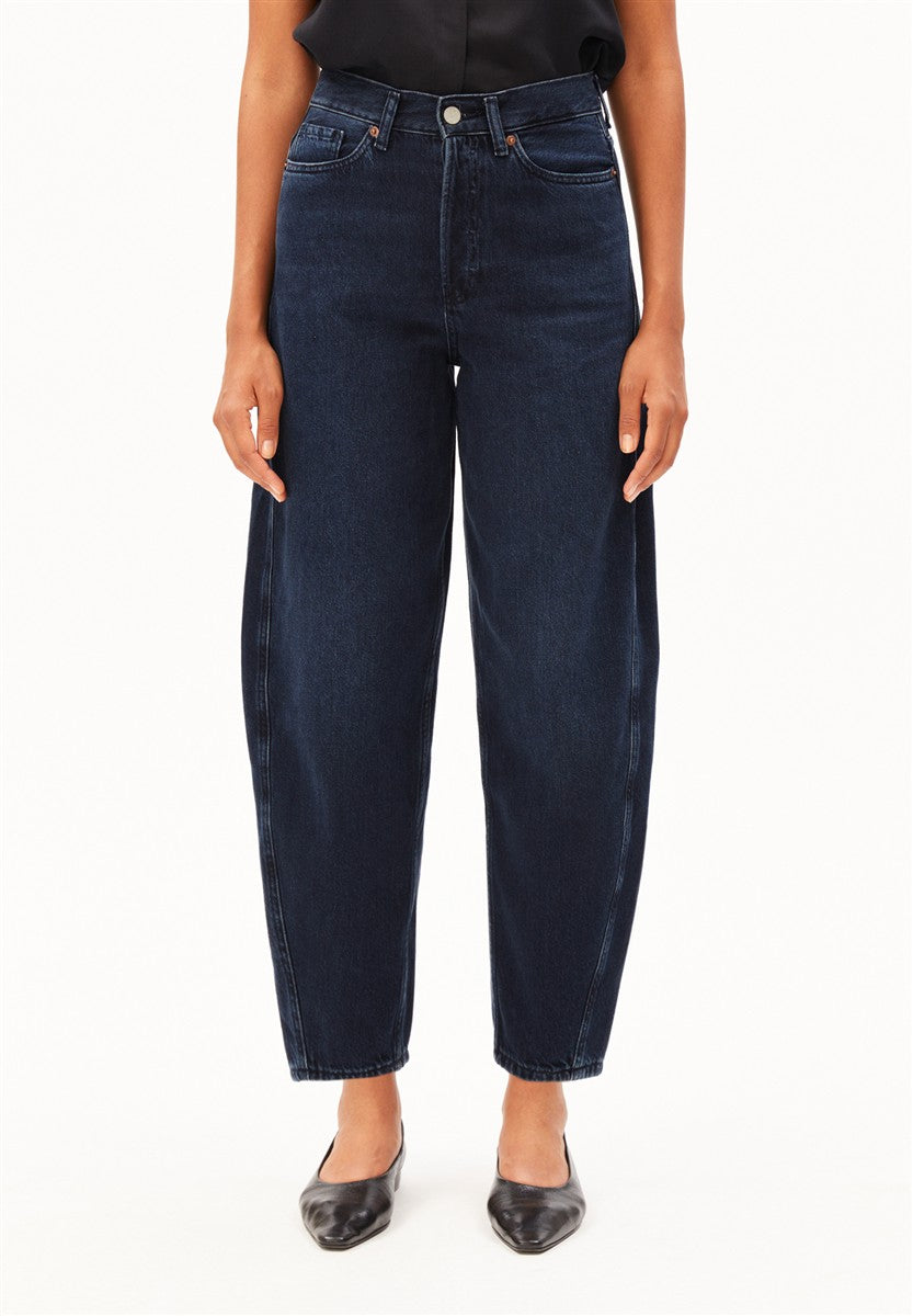 marlowe nature Baarly High Waist Barrel Jean fluid ink Bio