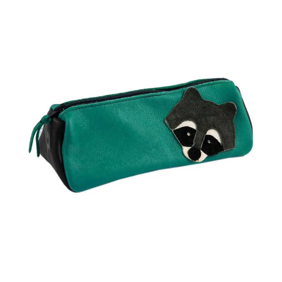 Pantolinos Federtasche Waschbär Federmappe Naturleder
