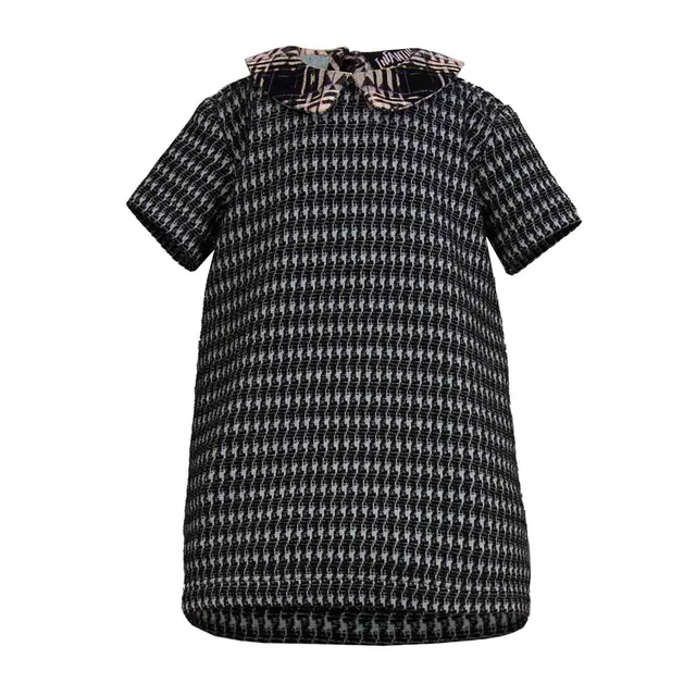Infantium Victoria Dresses Babykleid Hahnentritt schwarz-blau Baumwolle