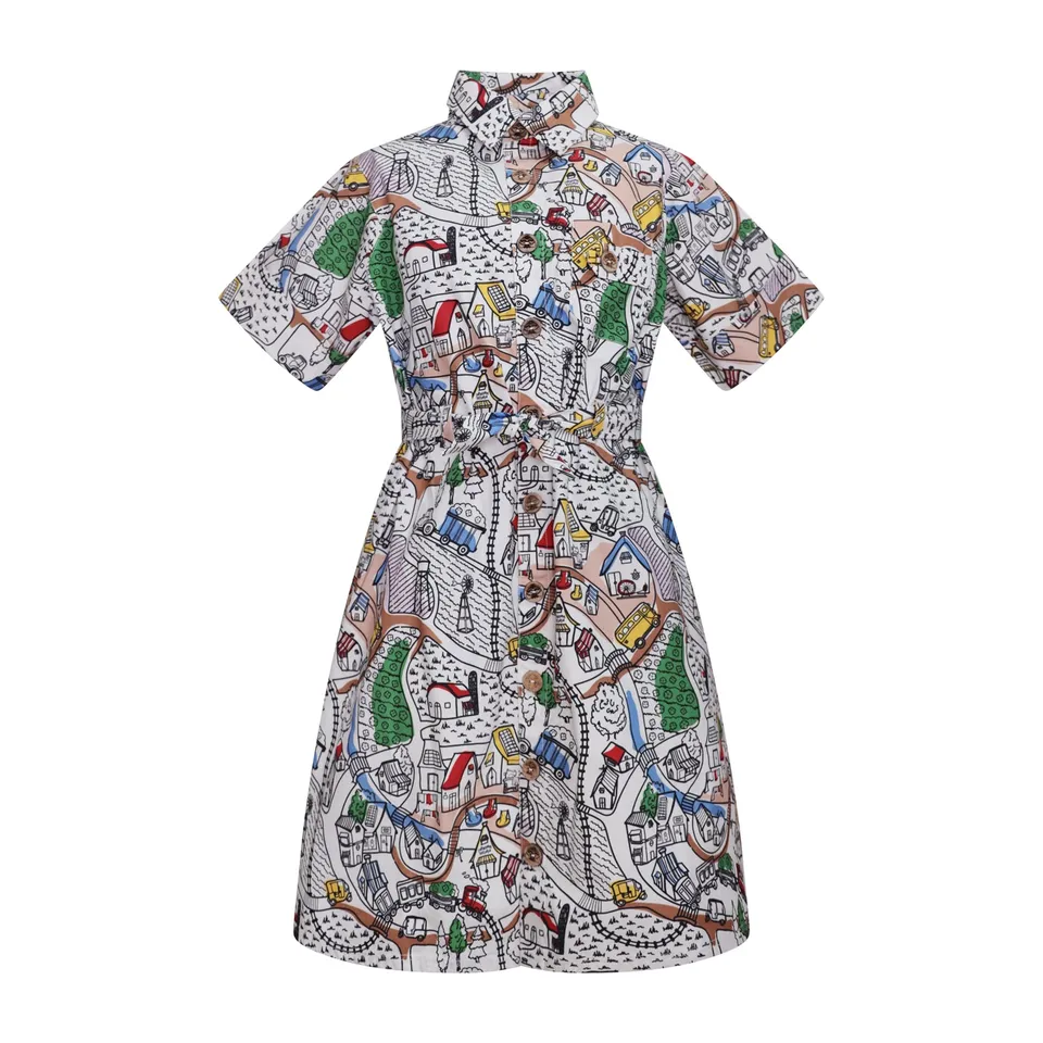 Infantium Victoria Village Sommerkleid Mädchen Bunt Bio Gr.128