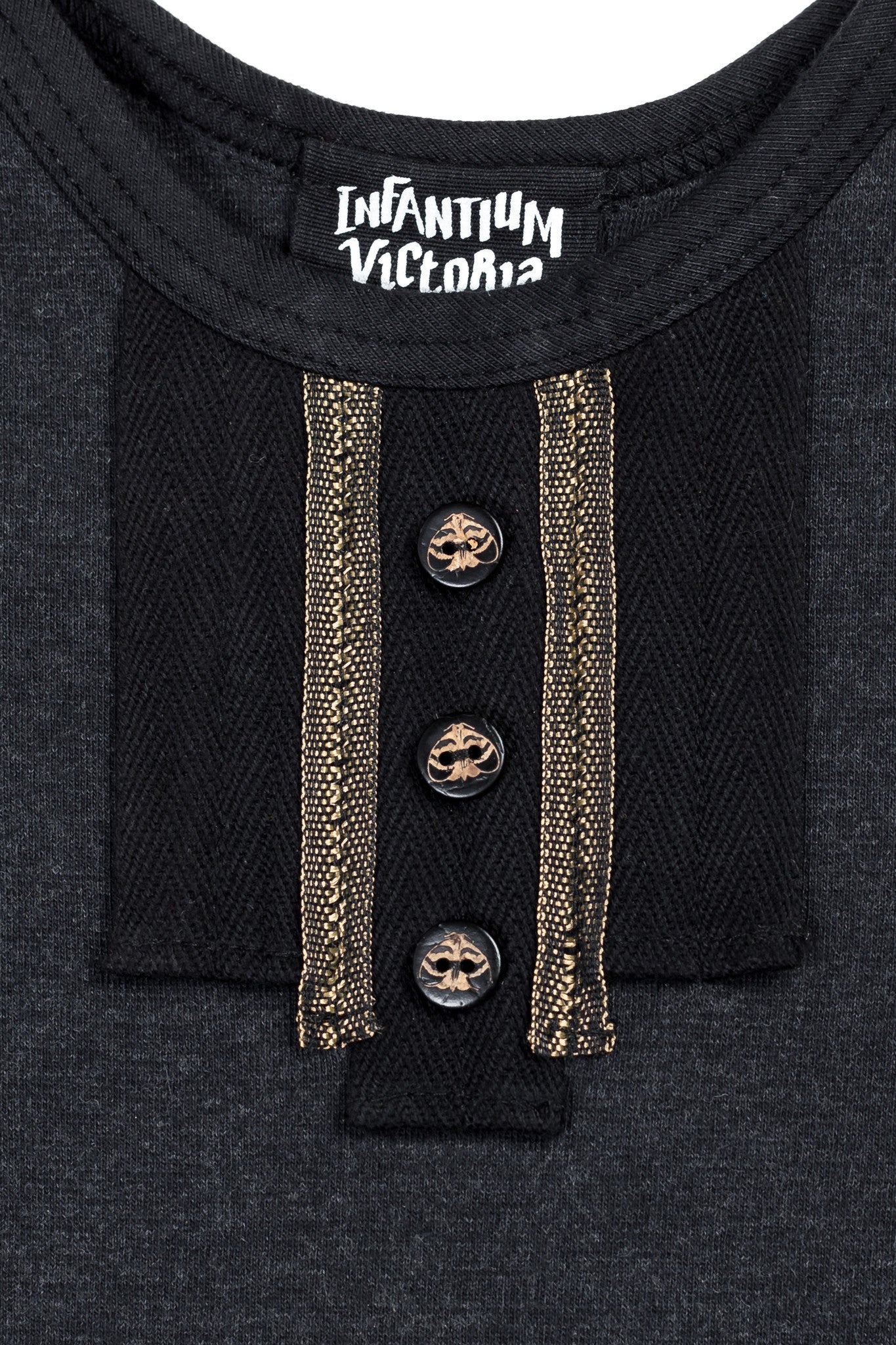 Infantium Victoria Black & Gold Dress Shirt Body Schwarz 104
