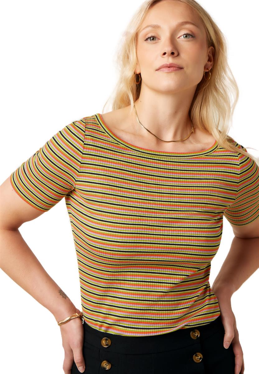 marlowe nature Lili Tee Mistral Stripe T-Shirt green envy Ecovero
