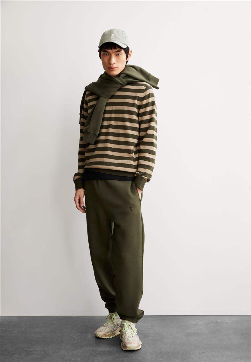 marlowe nature Loukaa Fine Stripes Pullover forest pine-light sage S