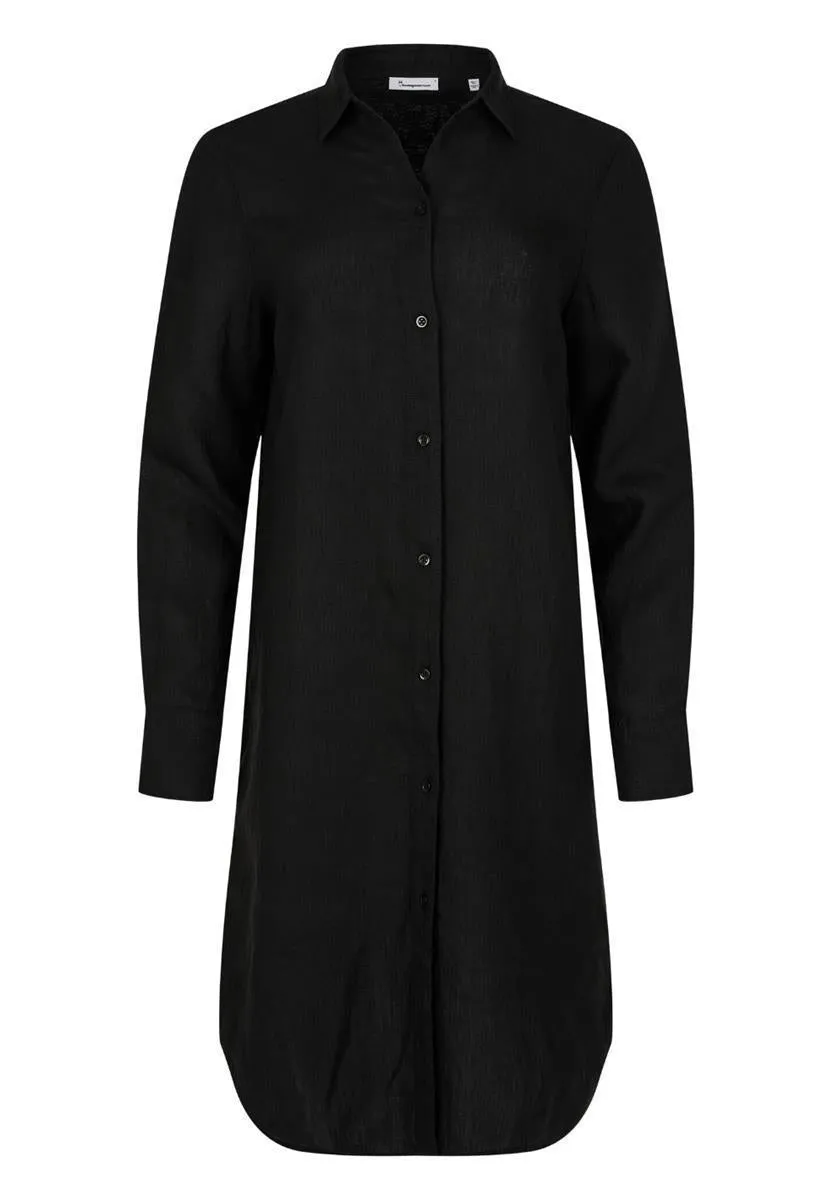 Marlowe Nature Classic Linen Dress Kleid black jet Bio-Leinen