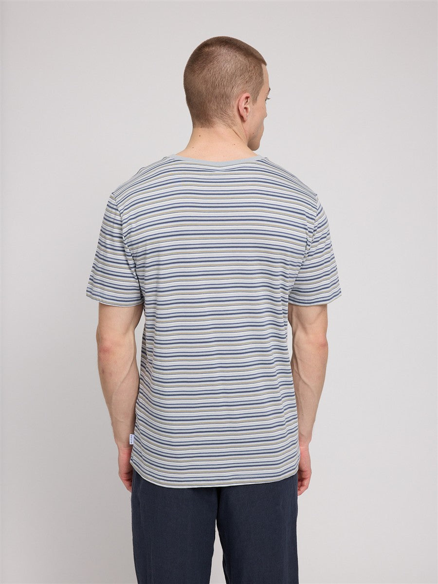 Marlowe Nature Retro Striped T-Shirt ice blue multicolor M Bio