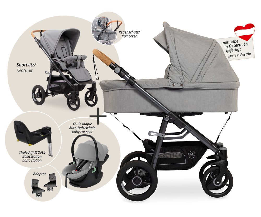 Naturkind Lux Evo 4in1 Kinderwagen Max Thule Maple