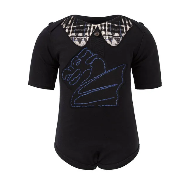 Infantium Victoria Dragon Body Babybody schwarz 80 Baumwolle