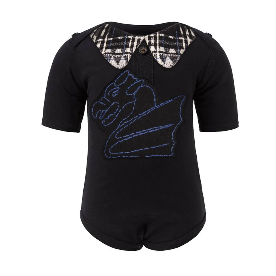 Infantium Victoria Dragon Body Babybody schwarz 80 Baumwolle