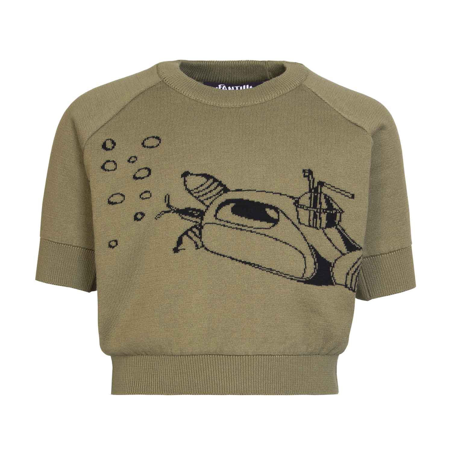 Infantium Victoria Submarine Knit Top Kinder khaki Bio-Baumwolle