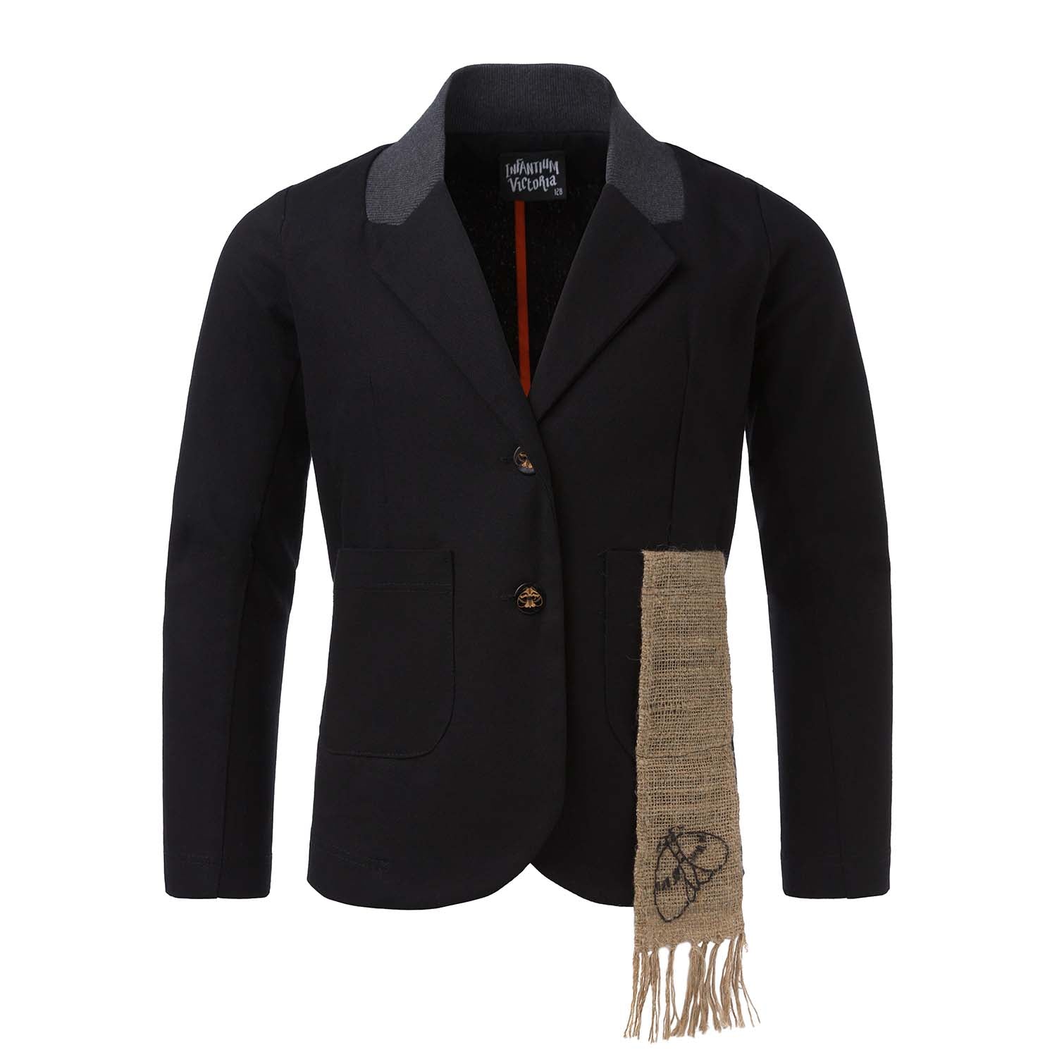 Infantium Victoria Tailored Jacket Blazer schwarz Hanf-Schärpe
