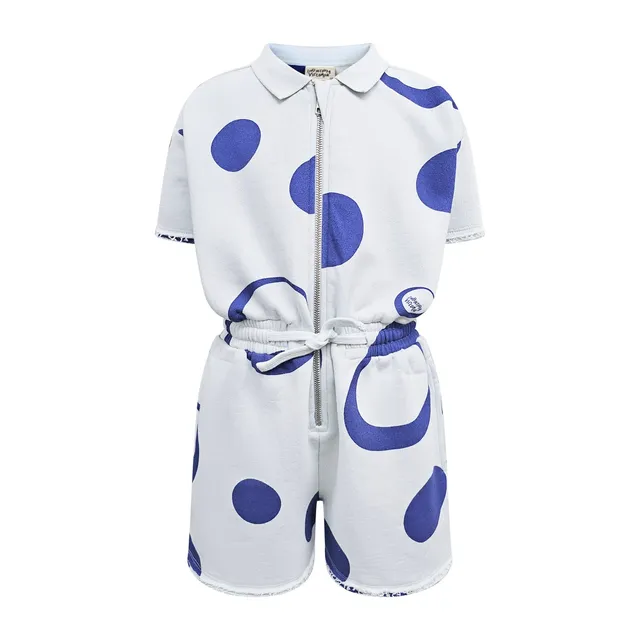 Infantium Victoria Jumpsuit Overall Blau Bio-Baumwolle GOTS