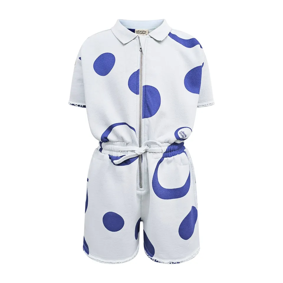 Infantium Victoria Jumpsuit Overall Blau Bio-Baumwolle GOTS