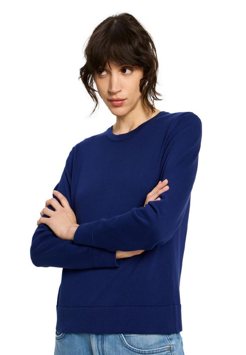 marlowe nature Rundhalspullover Pullover light lilac Bio-Baumwolle