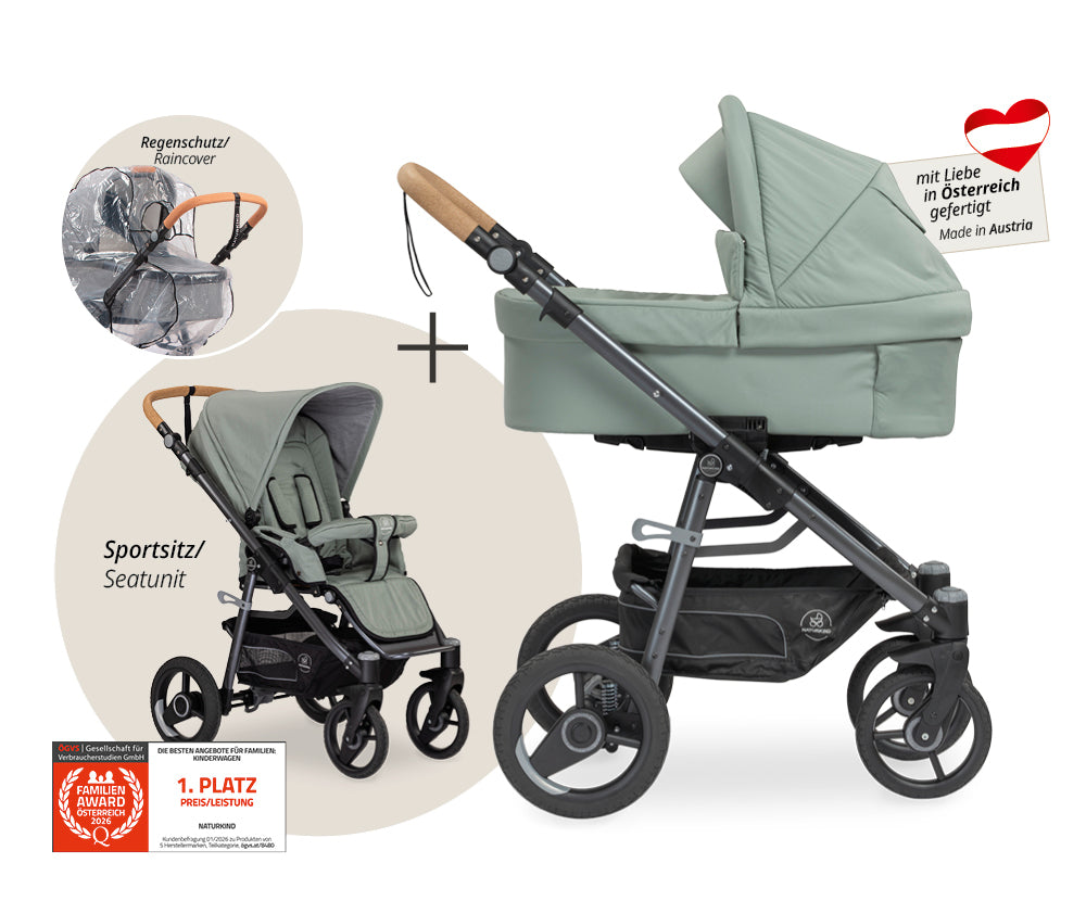 Naturkind Lux Evo 2in1 Kinderwagen mit Federung