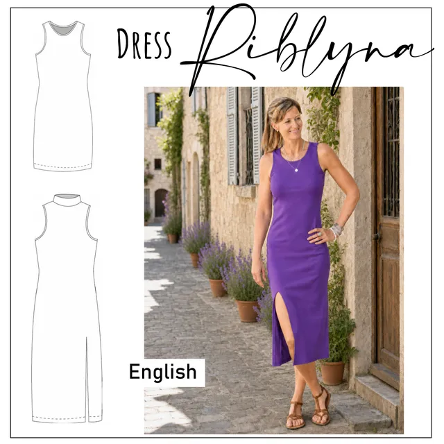 Moeve Design Riblyna Kleid Schnittmuster EU 32-52 Rippjersey