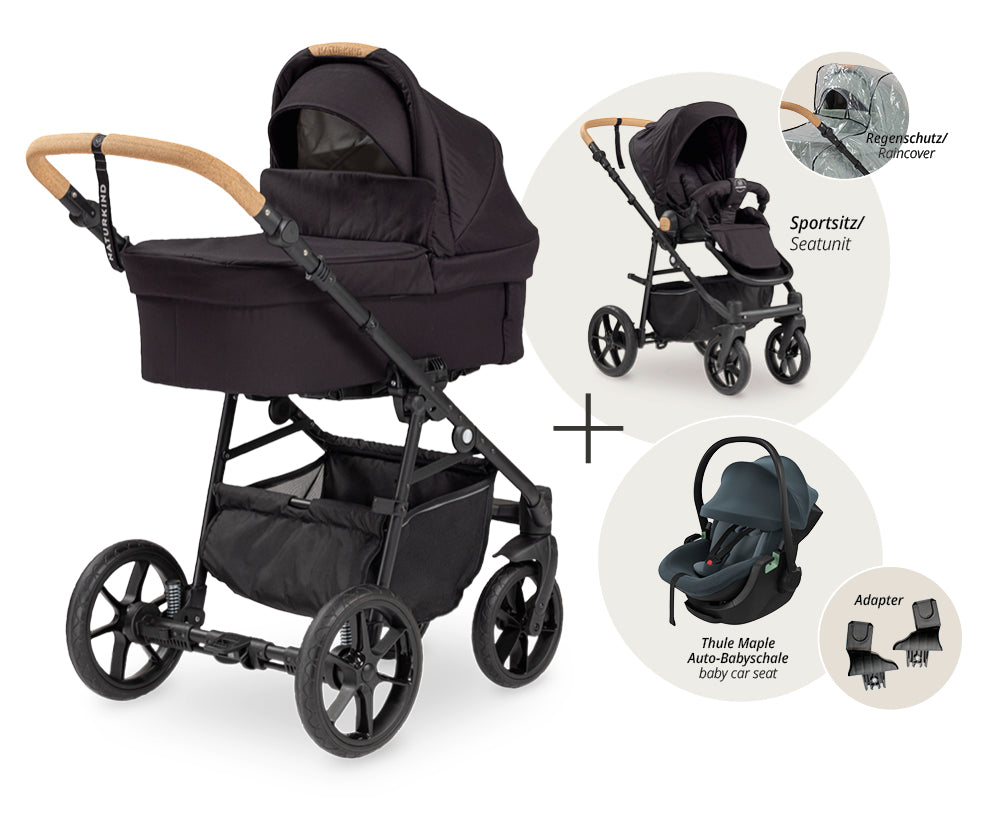 Naturkind Mads Set 3in1 Kinderwagen Thule Maple Creme