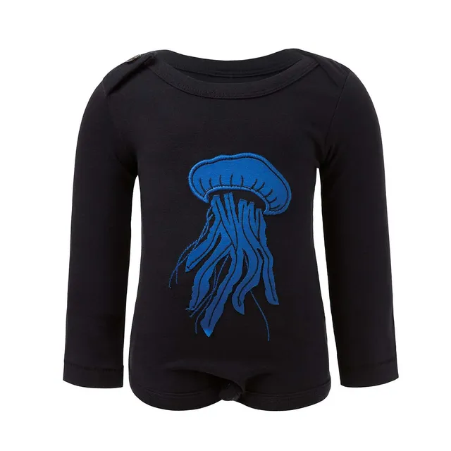 Infantium Victoria Black Baby Body schwarz Qualle Jersey