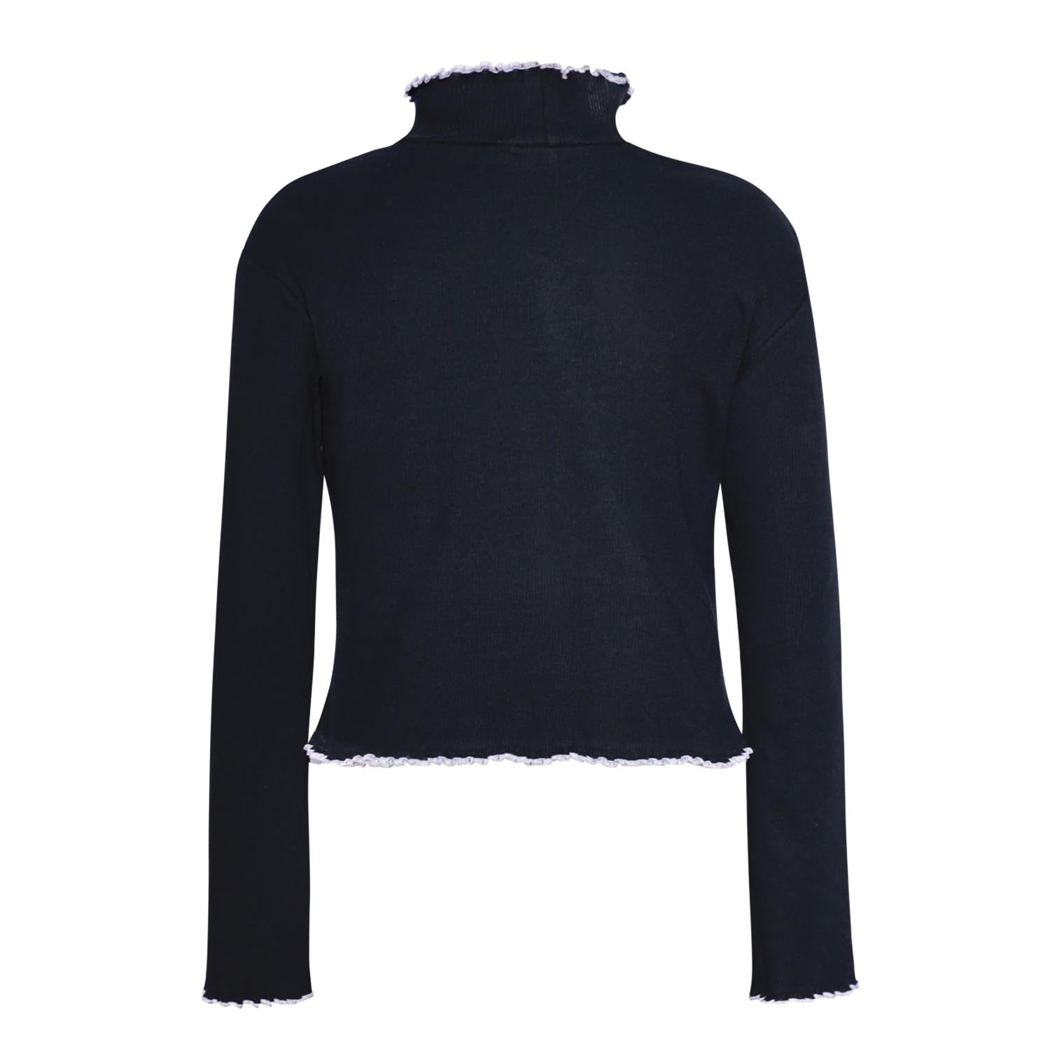 Infantium Victoria Black Turtleneck Top Rollkragen schwarz Baumwolle