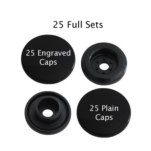 Kam Snaps Plastic Snaps Button Druckknöpfe Schwarz 25 Sets