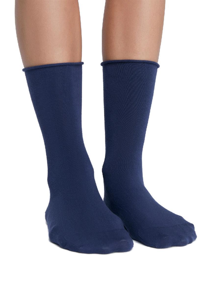 Leela Cotton Socken mit Rollrand dunkelblau Bio-Baumwolle