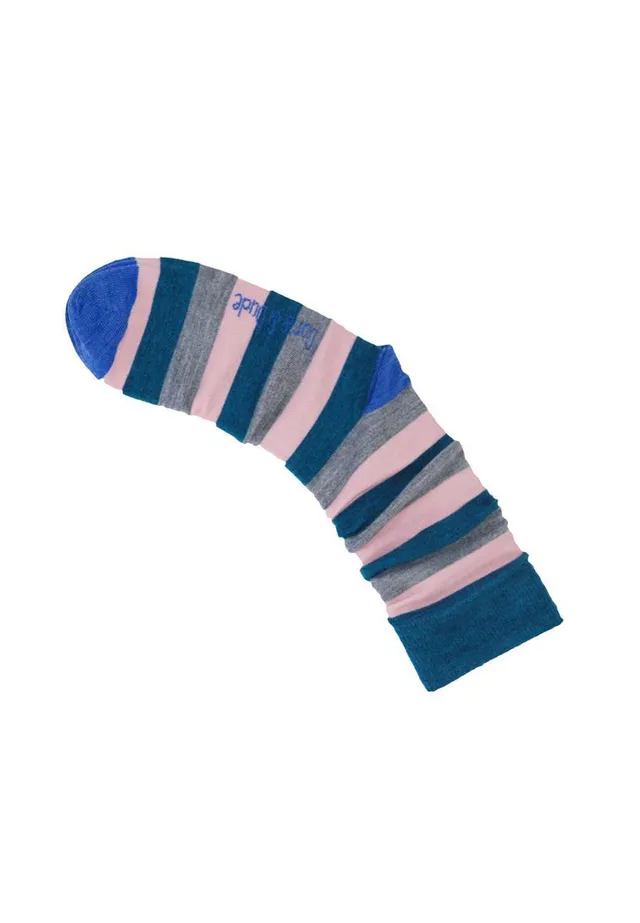 marlowe nature Stripe Merino Socken pink 41-45 Wolle