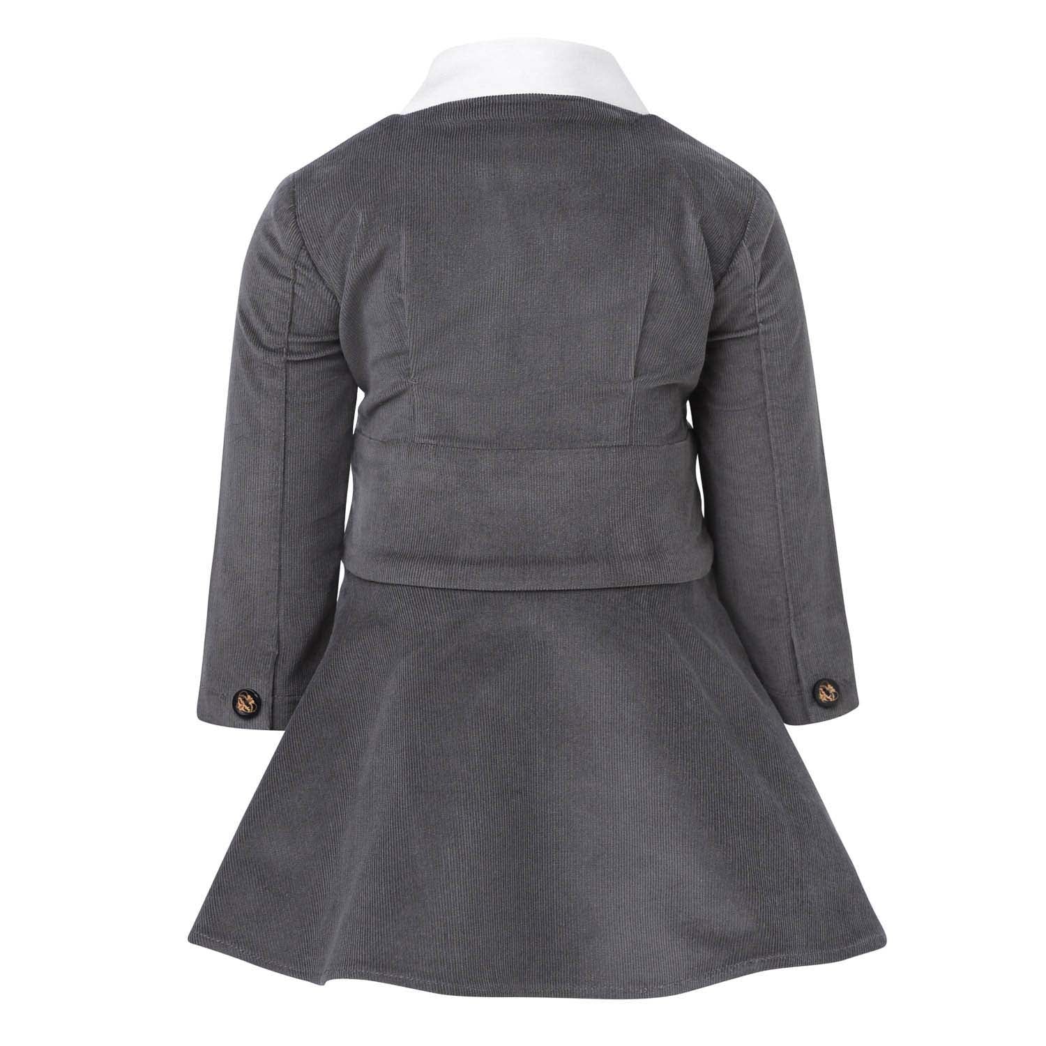 Infantium Victoria Grey Corduroy Babykleid Cord Grau 80 Samt